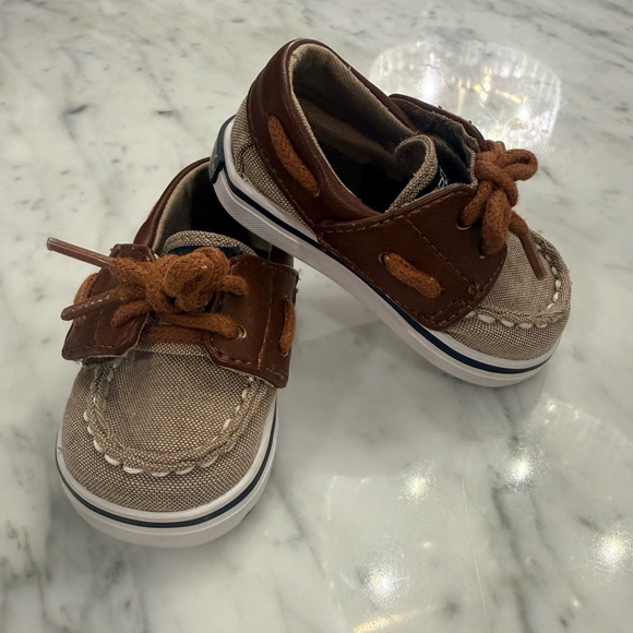 EXCELLENT Baby Sperry Kids Brown Boat Shoes 0-3 Months - Picture 2 of 6